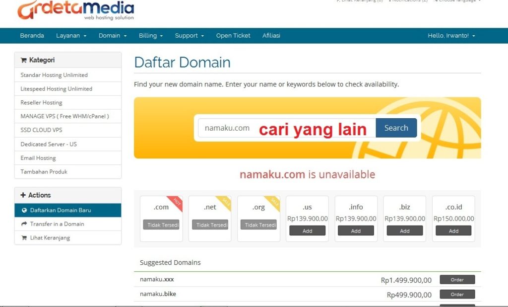 CARA MEMBELI DOMAIN DENGAN MUDAH - Blog Irwanto